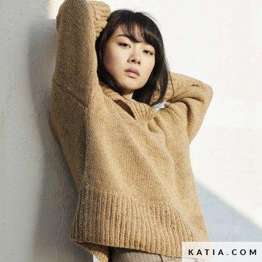 pattern_knit_crochet_woman_sweater_autumn_winter_katia_6211_11_p.jpg Журнал Katia Special Cotton-Merino Family 1 (English-Spanish-German) — изображение 3